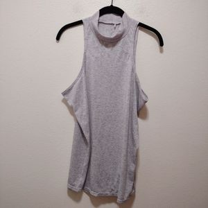 Prana Gray High Neck Sleeveless Workout Top Small